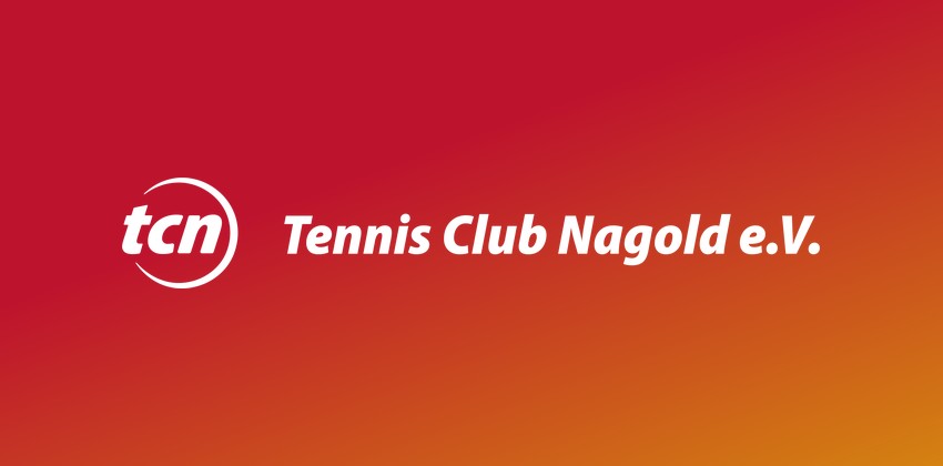 Das neue Logo des TC Nagold auf Rot-Orange-Verlauf